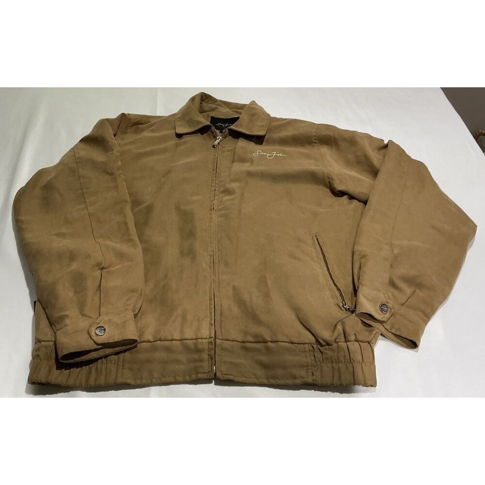 Sean John Faux Suede Jacket Mens Medium Tan Lightweight Hip Hop Streetwear Y2K
